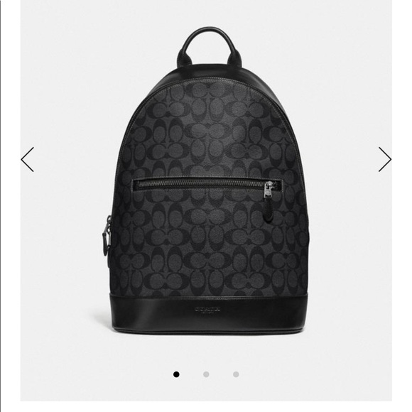 NWT 🔱 West Slim Backpack In Signature Canvas - Picture 1 of 4